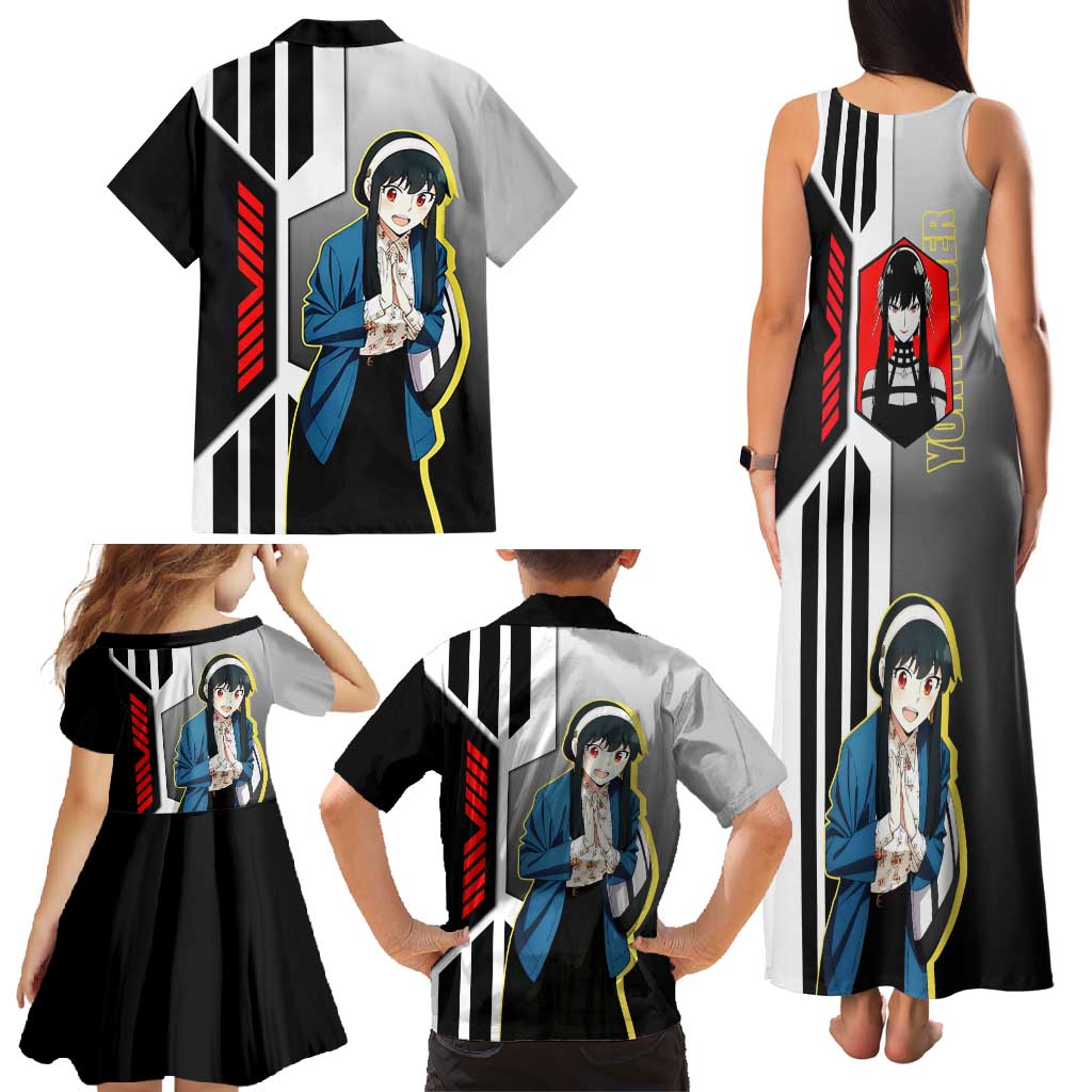 Yor Forger from Spy x Family Family Matching Tank Maxi Dress and Hawaiian Shirt with Cool Posing and Character Design - The Mazicc