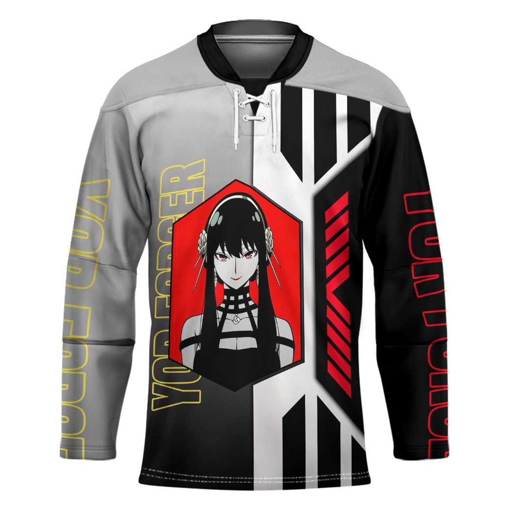 Yor Forger from Spy x Family Hockey Jersey with Cool Posing and Character Design - The Mazicc