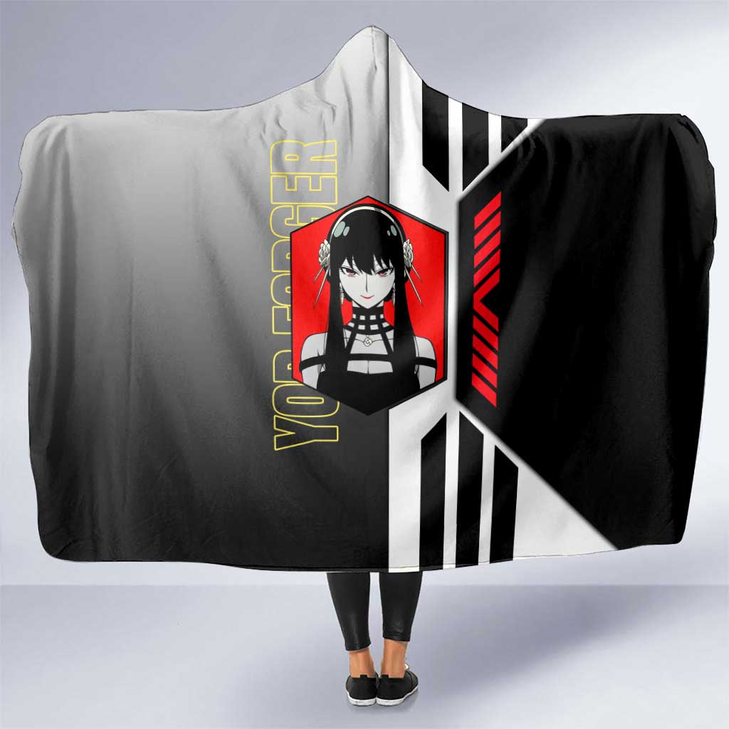 Yor Forger from Spy x Family Hooded Blanket with Cool Posing and Character Design - The Mazicc