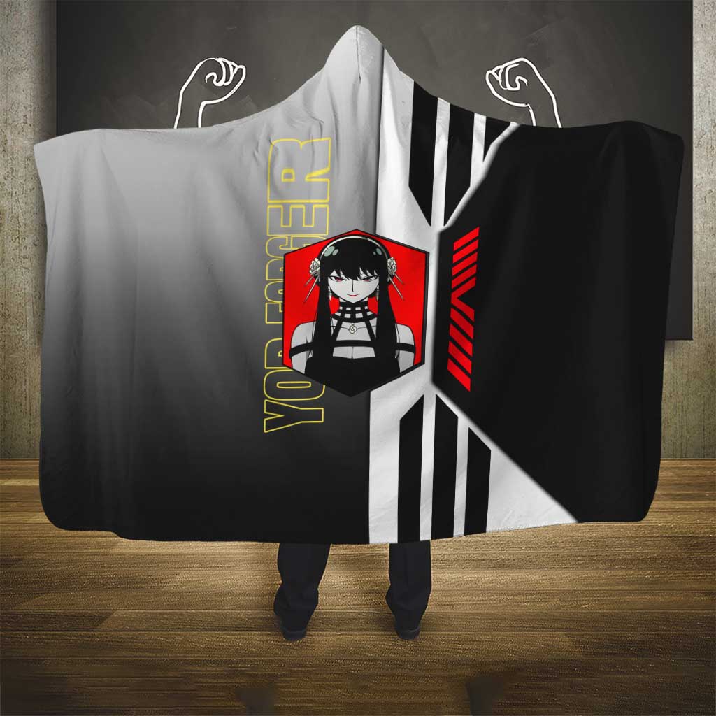 Yor Forger from Spy x Family Hooded Blanket with Cool Posing and Character Design - The Mazicc
