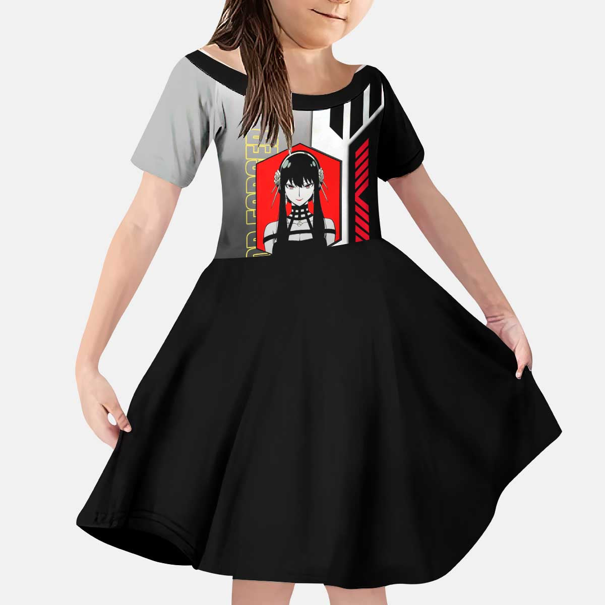 Yor Forger from Spy x Family Kid Short Sleeve Dress with Cool Posing and Character Design - The Mazicc