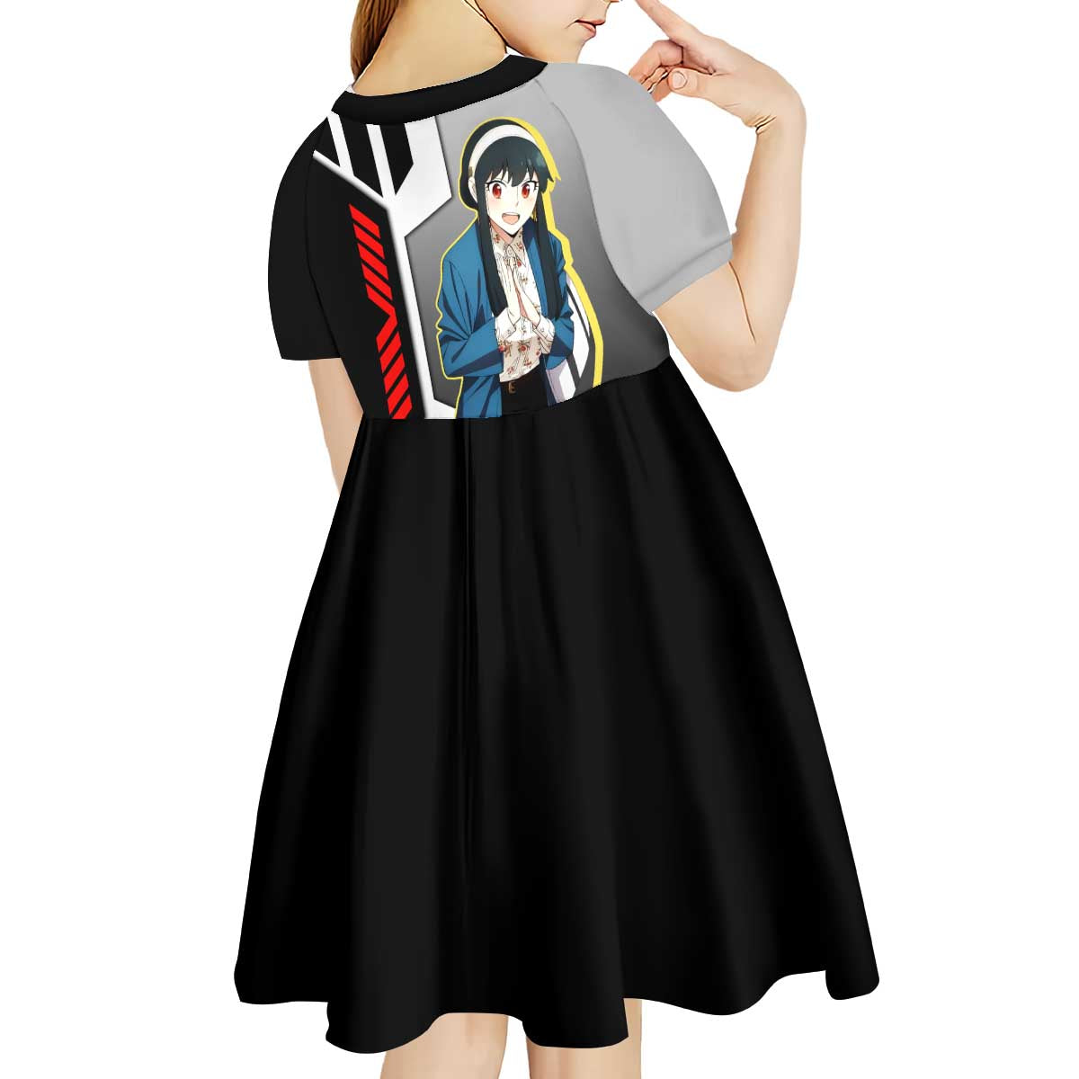 Yor Forger from Spy x Family Kid Short Sleeve Dress with Cool Posing and Character Design - The Mazicc