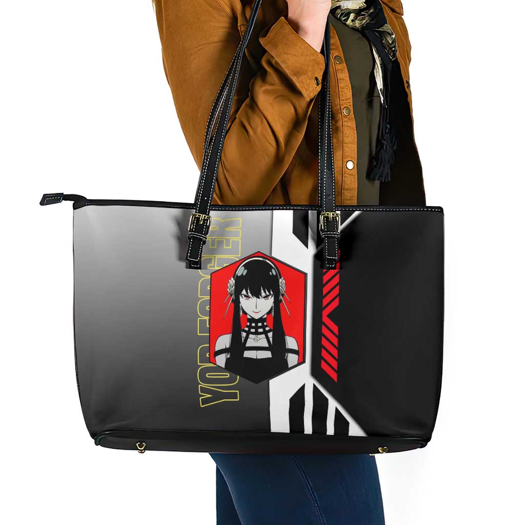 Yor Forger from Spy x Family Leather Tote Bag with Cool Posing and Character Design - The Mazicc