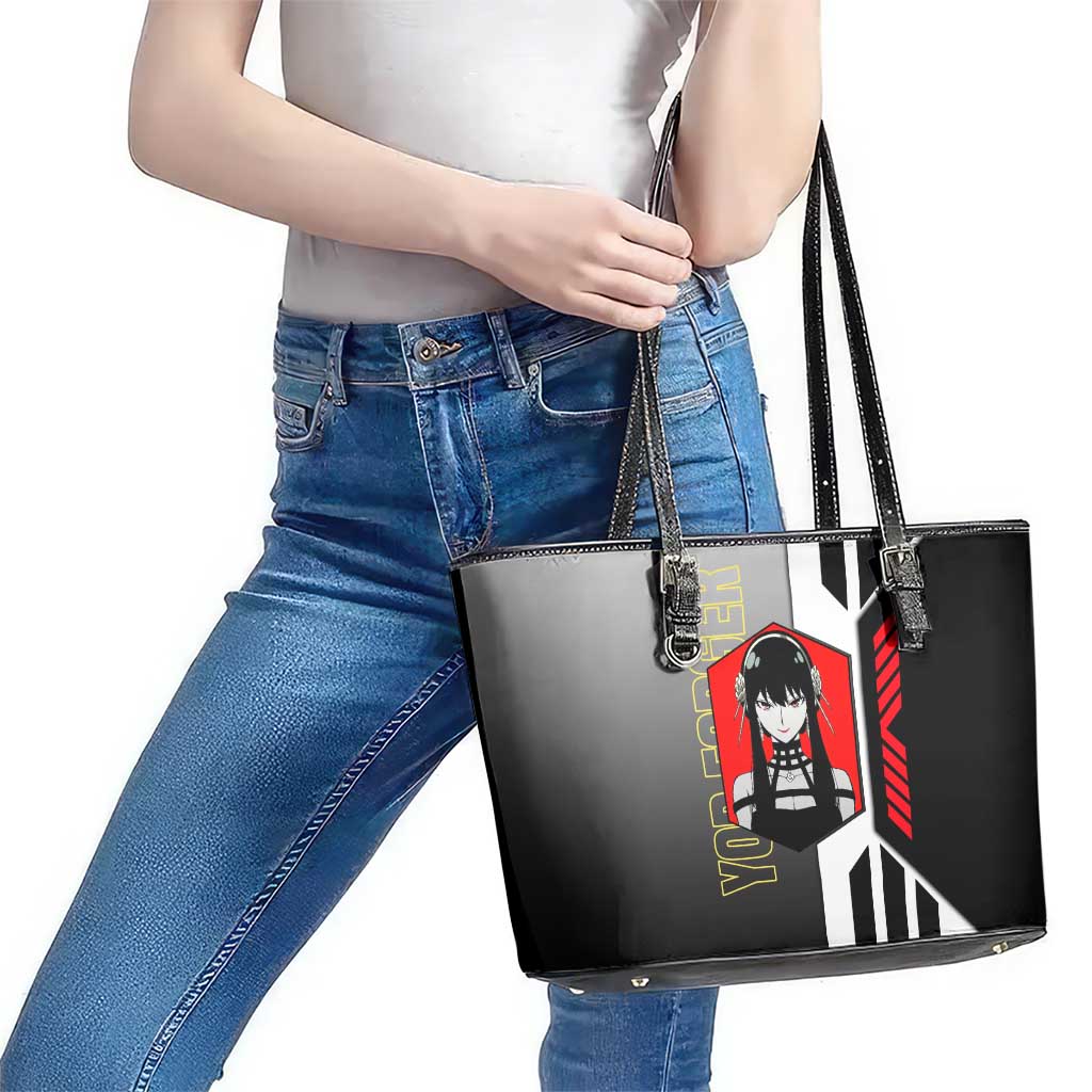 Yor Forger from Spy x Family Leather Tote Bag with Cool Posing and Character Design - The Mazicc