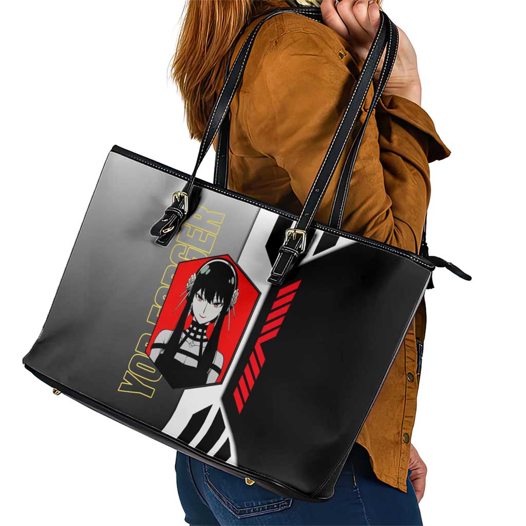 Yor Forger from Spy x Family Leather Tote Bag with Cool Posing and Character Design - The Mazicc