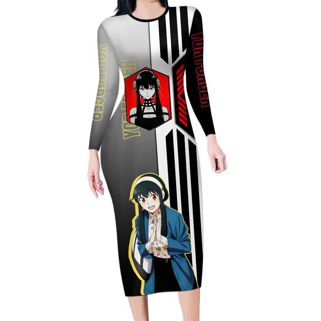 Yor Forger from Spy x Family Long Sleeve Bodycon Dress with Cool Posing and Character Design - The Mazicc