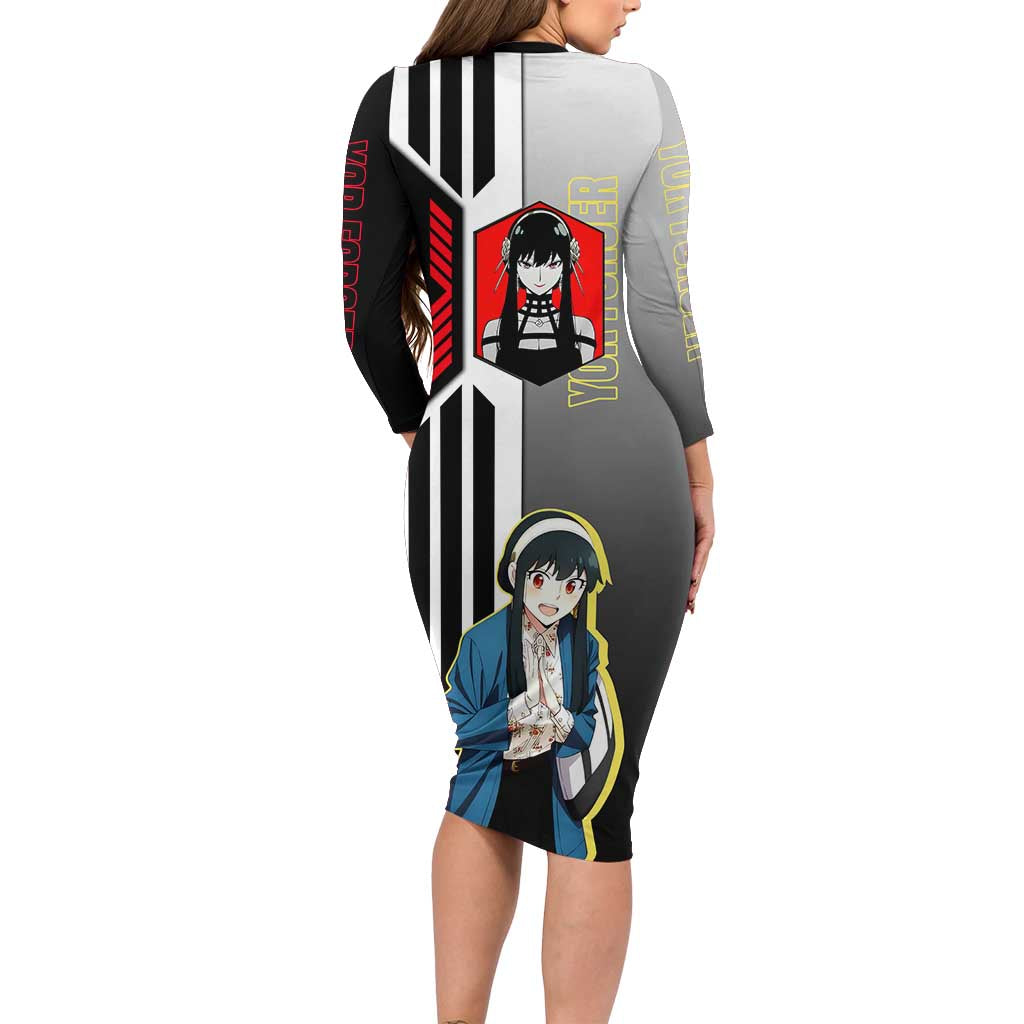 Yor Forger from Spy x Family Long Sleeve Bodycon Dress with Cool Posing and Character Design - The Mazicc