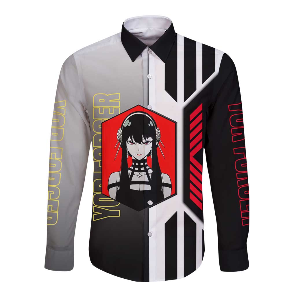 Yor Forger from Spy x Family Long Sleeve Button Shirt with Cool Posing and Character Design - The Mazicc