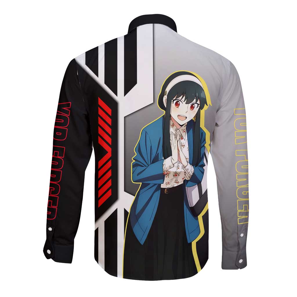 Yor Forger from Spy x Family Long Sleeve Button Shirt with Cool Posing and Character Design - The Mazicc