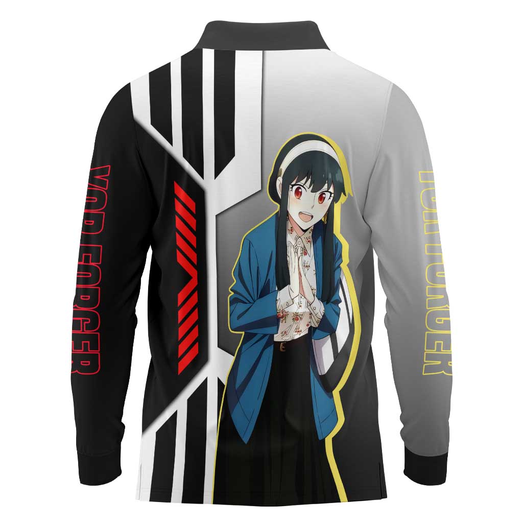 Yor Forger from Spy x Family Long Sleeve Polo Shirt with Cool Posing and Character Design - The Mazicc