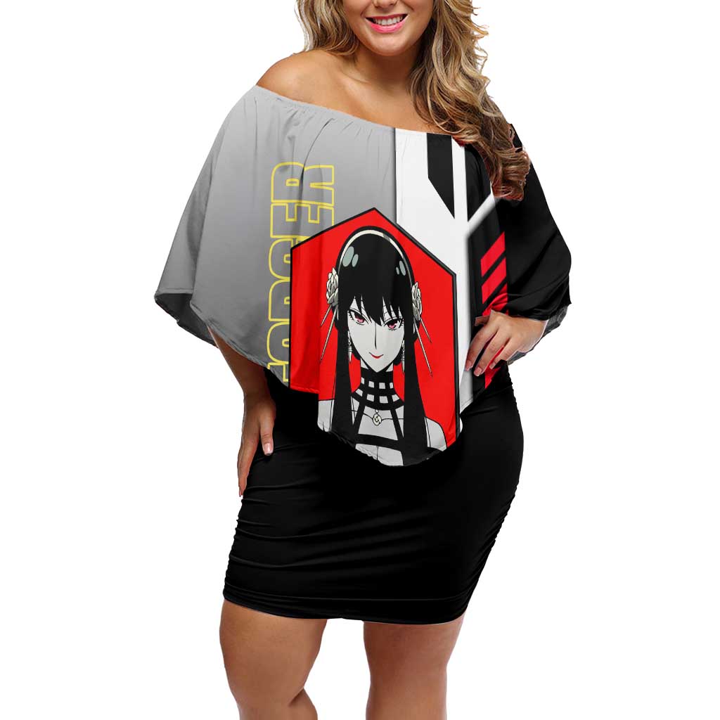 Yor Forger from Spy x Family Off Shoulder Short Dress with Cool Posing and Character Design - The Mazicc