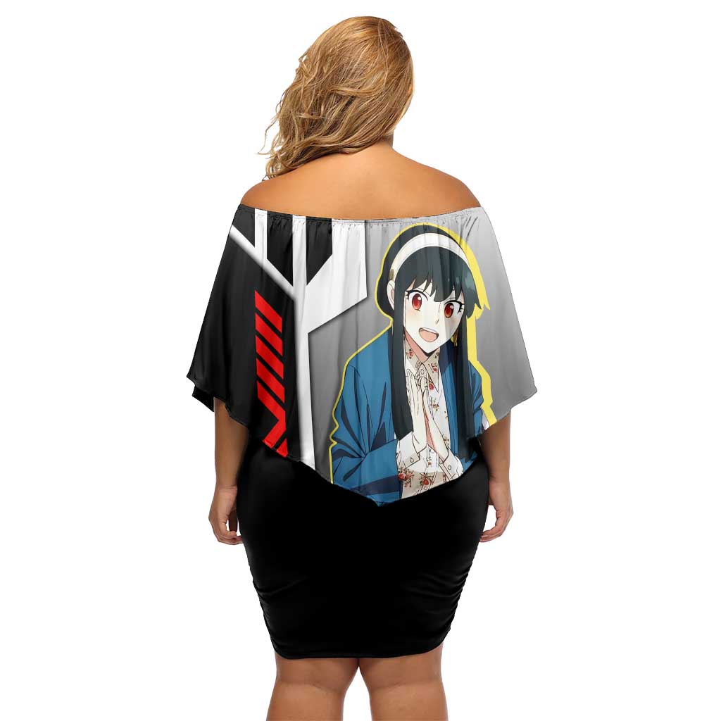 Yor Forger from Spy x Family Off Shoulder Short Dress with Cool Posing and Character Design - The Mazicc