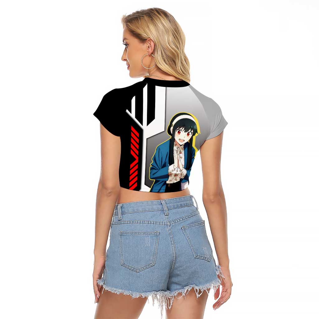 Yor Forger from Spy x Family Raglan Cropped T Shirt with Cool Posing and Character Design - The Mazicc