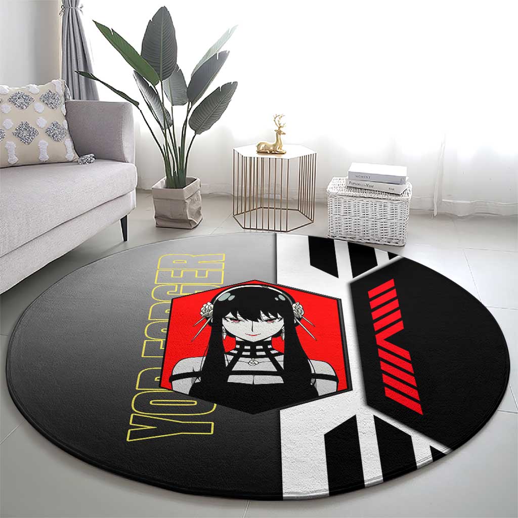 Yor Forger from Spy x Family Round Carpet with Cool Posing and Character Design - The Mazicc