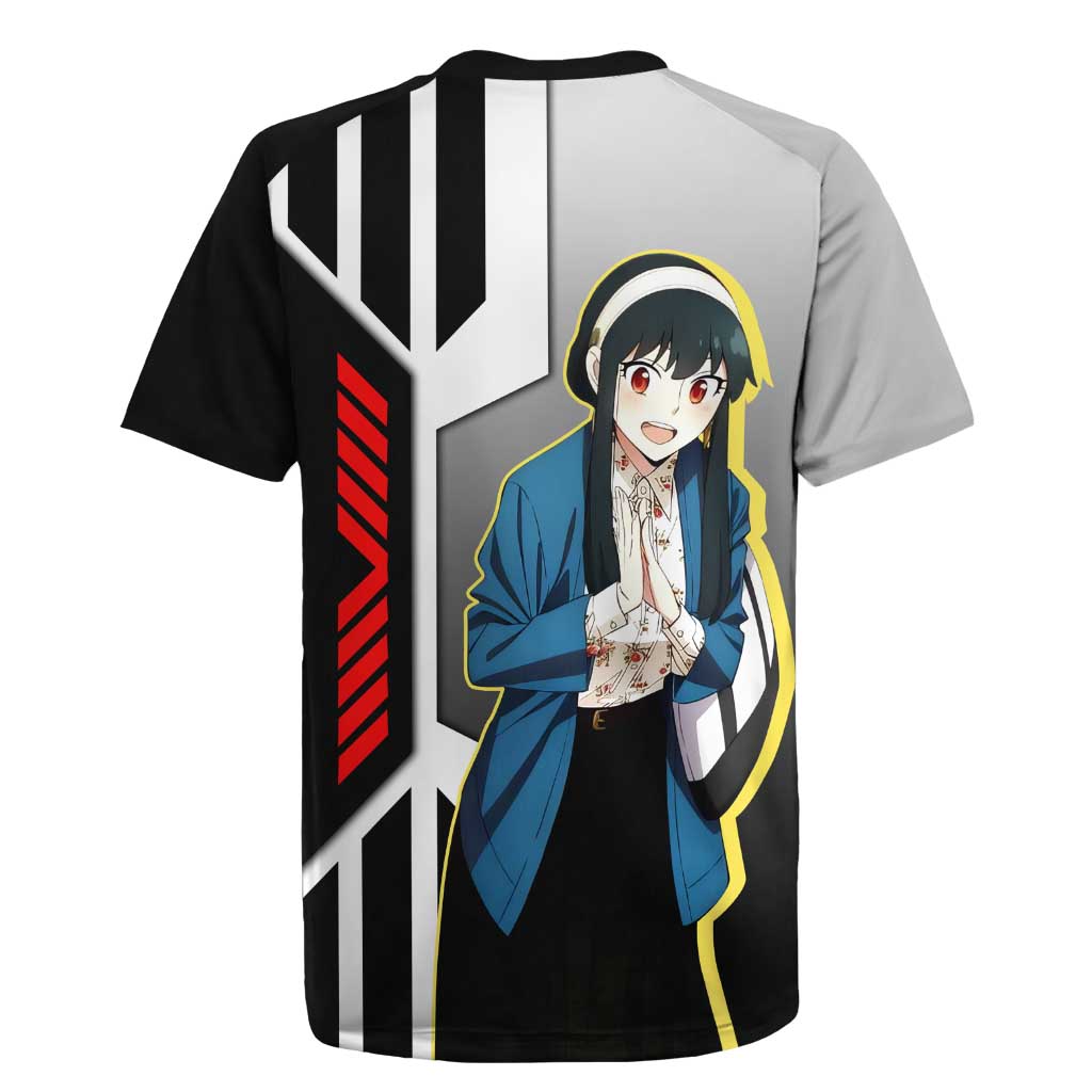 Yor Forger from Spy x Family Rugby Jersey with Cool Posing and Character Design - The Mazicc