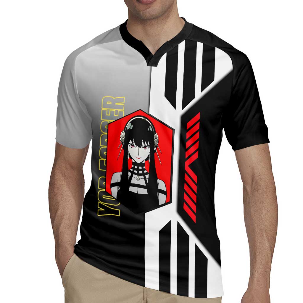 Yor Forger from Spy x Family Rugby Jersey with Cool Posing and Character Design - The Mazicc