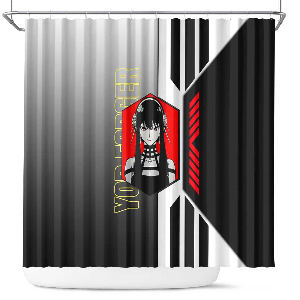 Yor Forger from Spy x Family Shower Curtain with Cool Posing and Character Design - The Mazicc