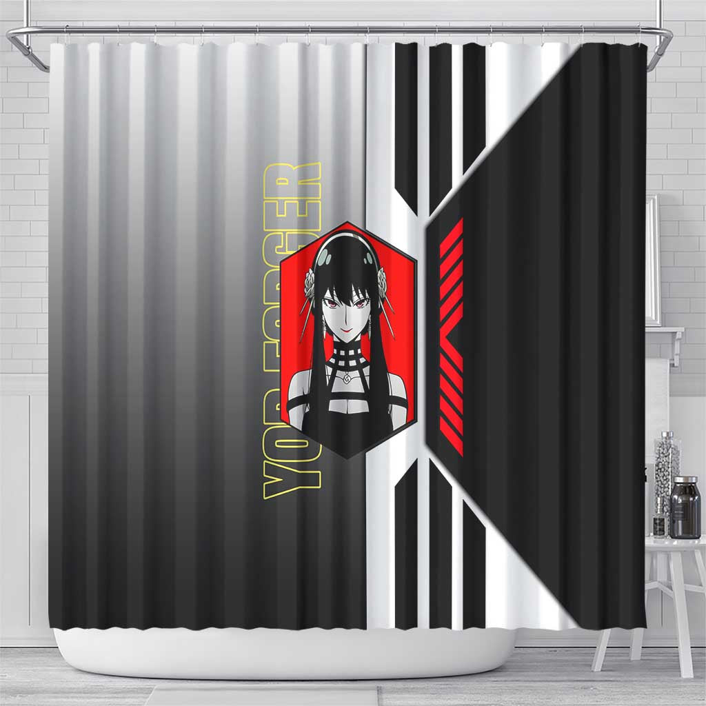 Yor Forger from Spy x Family Shower Curtain with Cool Posing and Character Design - The Mazicc