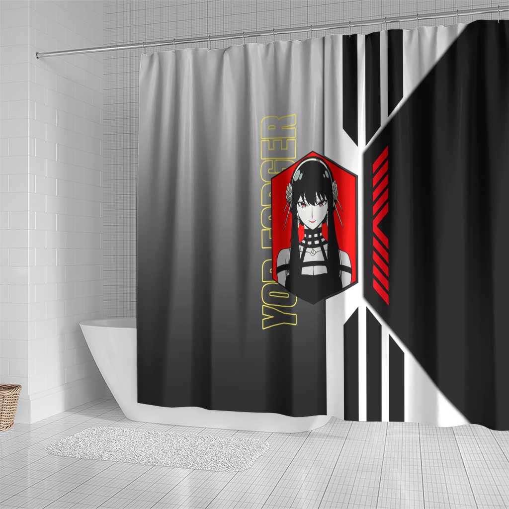 Yor Forger from Spy x Family Shower Curtain with Cool Posing and Character Design - The Mazicc