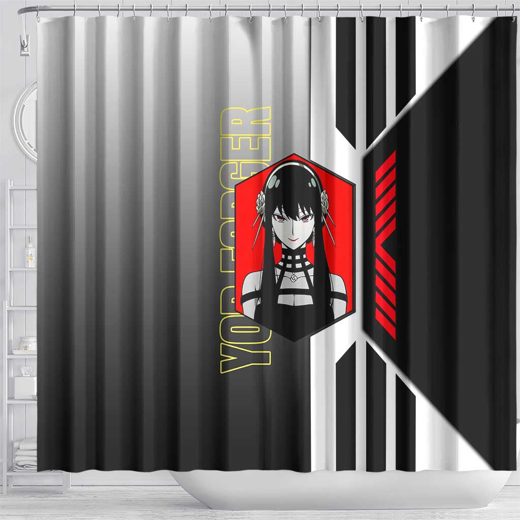 Yor Forger from Spy x Family Shower Curtain with Cool Posing and Character Design - The Mazicc