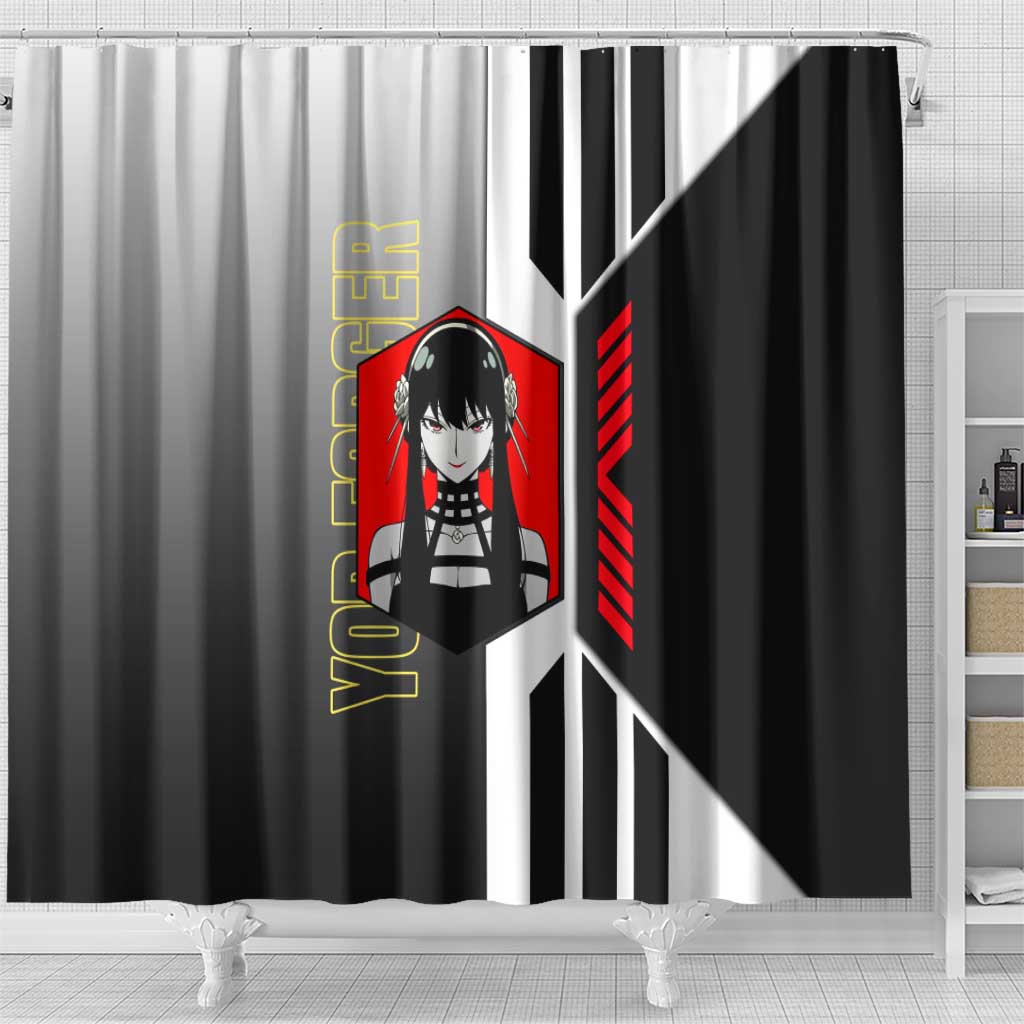 Yor Forger from Spy x Family Shower Curtain with Cool Posing and Character Design - The Mazicc