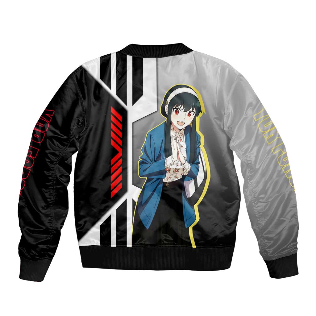 Yor Forger from Spy x Family Sleeve Zip Bomber Jacket with Cool Posing and Character Design - The Mazicc