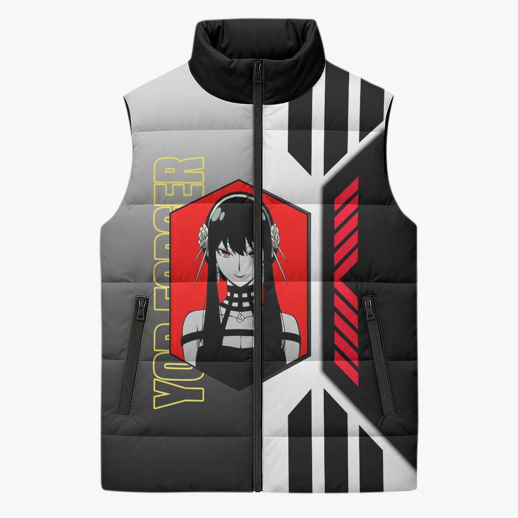 Yor Forger from Spy x Family Sleeveless Puffer Jacket with Cool Posing and Character Design - The Mazicc