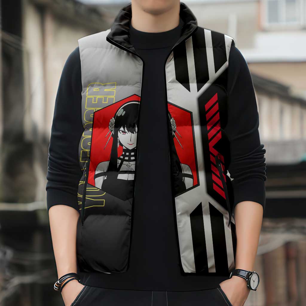 Yor Forger from Spy x Family Sleeveless Puffer Jacket with Cool Posing and Character Design - The Mazicc