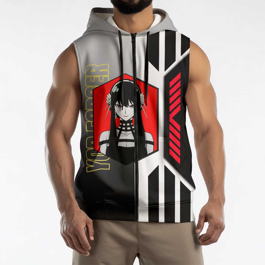 Yor Forger from Spy x Family Sleeveless Zip Hoodie with Cool Posing and Character Design - The Mazicc