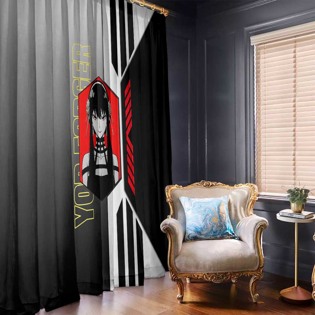 Yor Forger from Spy x Family Window Curtain with Cool Posing and Character Design - The Mazicc