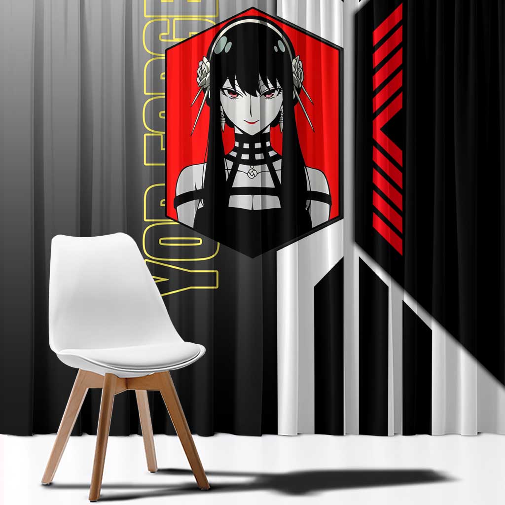 Yor Forger from Spy x Family Window Curtain with Cool Posing and Character Design - The Mazicc