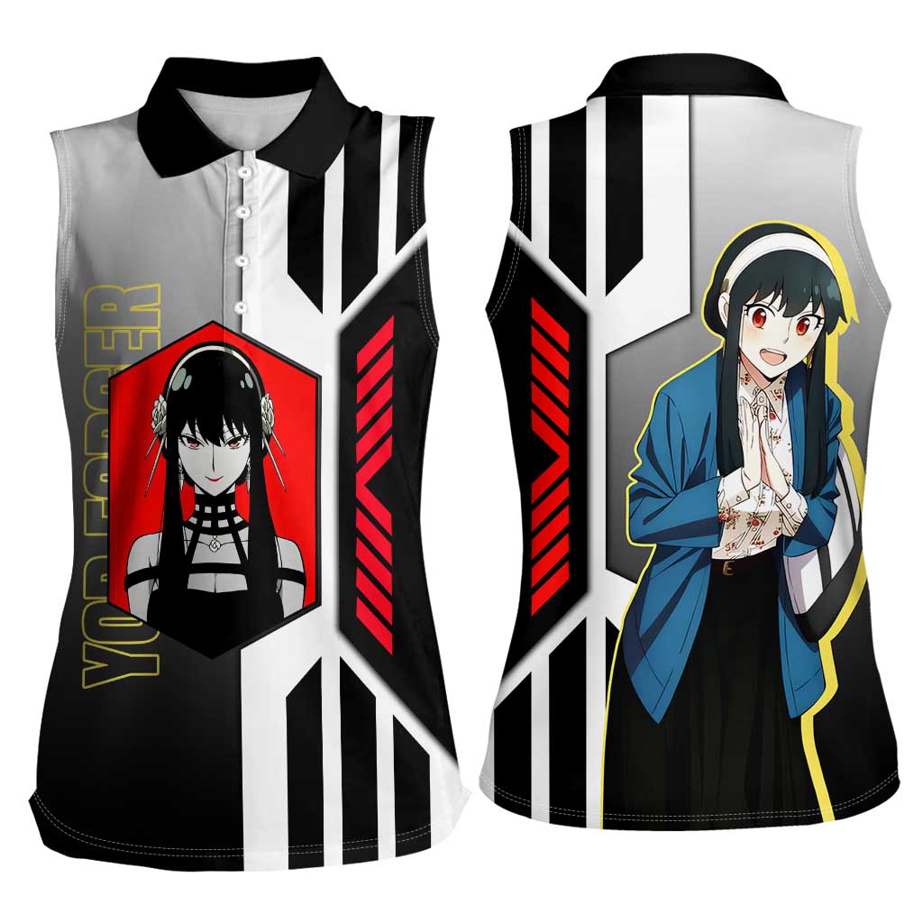 Yor Forger from Spy x Family Women Sleeveless Polo Shirt with Cool Posing and Character Design - The Mazicc