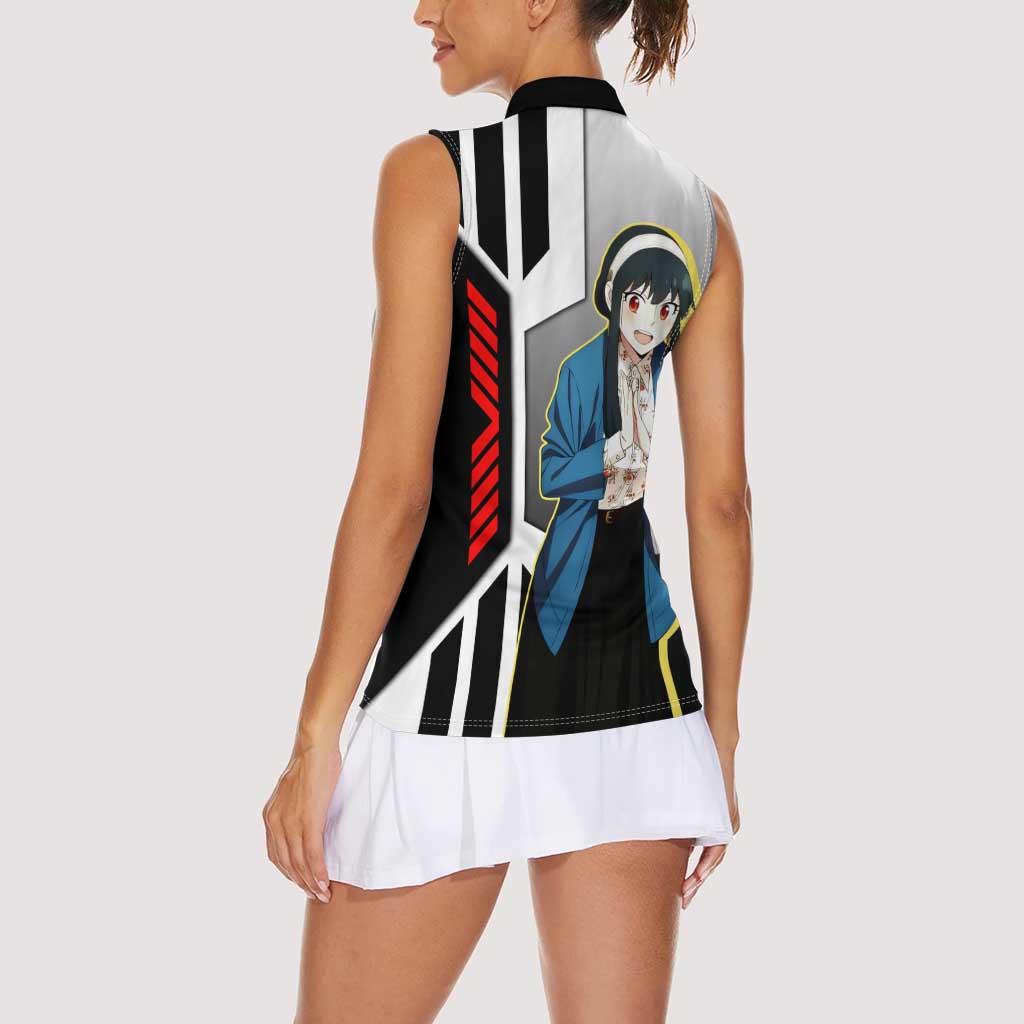Yor Forger from Spy x Family Women Sleeveless Polo Shirt with Cool Posing and Character Design - The Mazicc