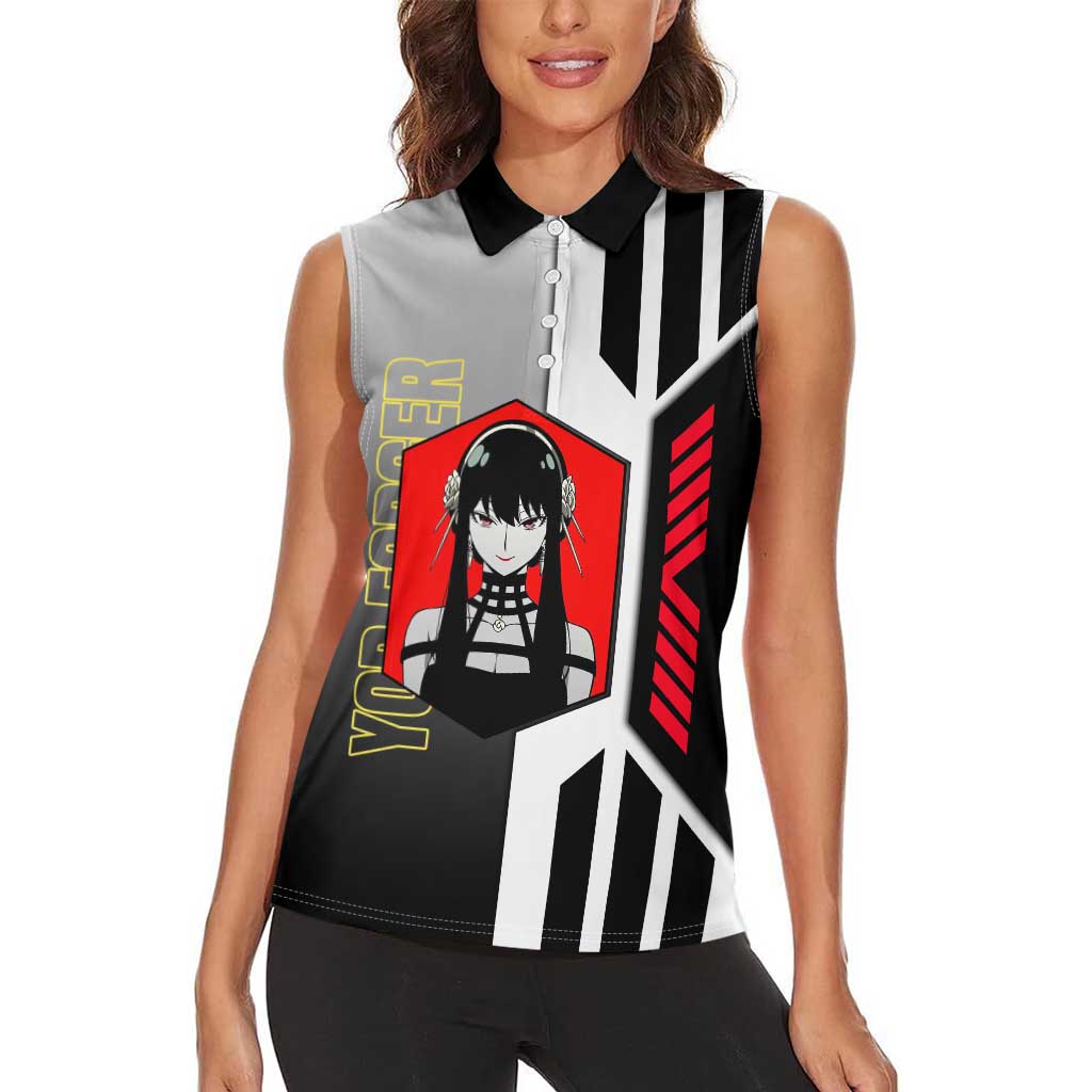 Yor Forger from Spy x Family Women Sleeveless Polo Shirt with Cool Posing and Character Design - The Mazicc
