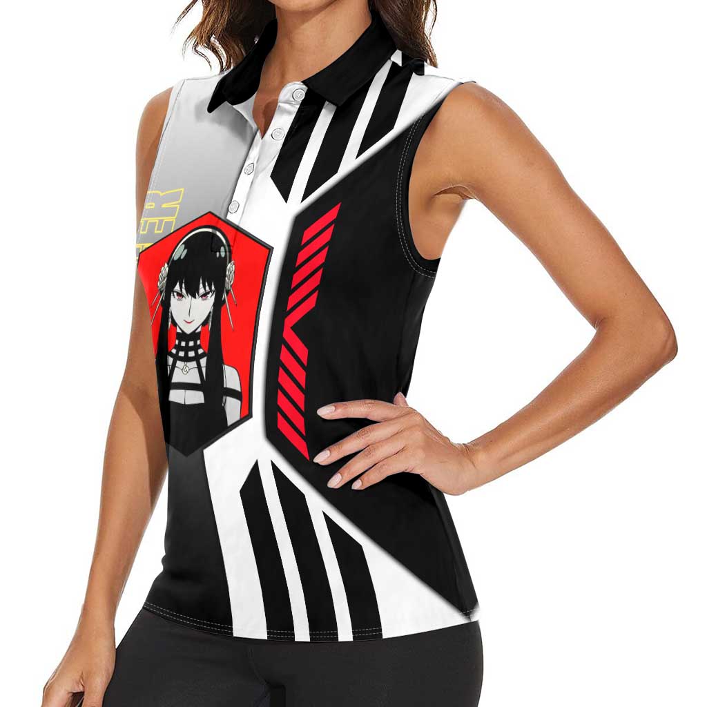 Yor Forger from Spy x Family Women Sleeveless Polo Shirt with Cool Posing and Character Design - The Mazicc