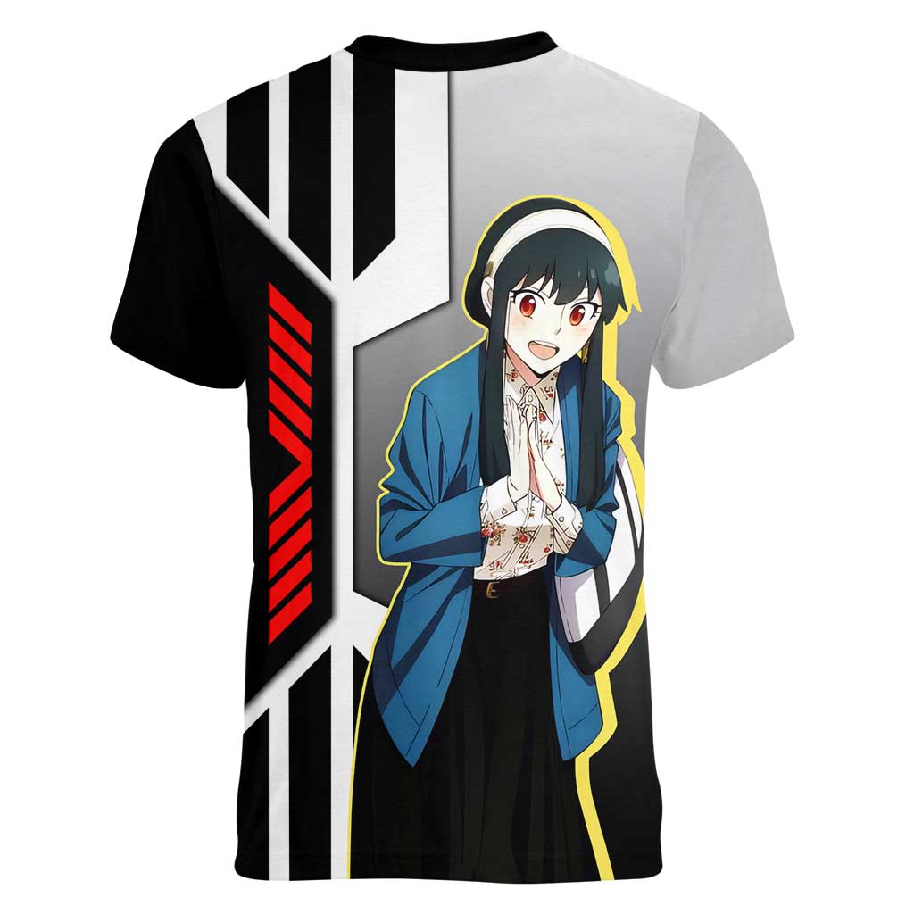 Yor Forger from Spy x Family Women V-Neck T-Shirt with Cool Posing and Character Design - The Mazicc