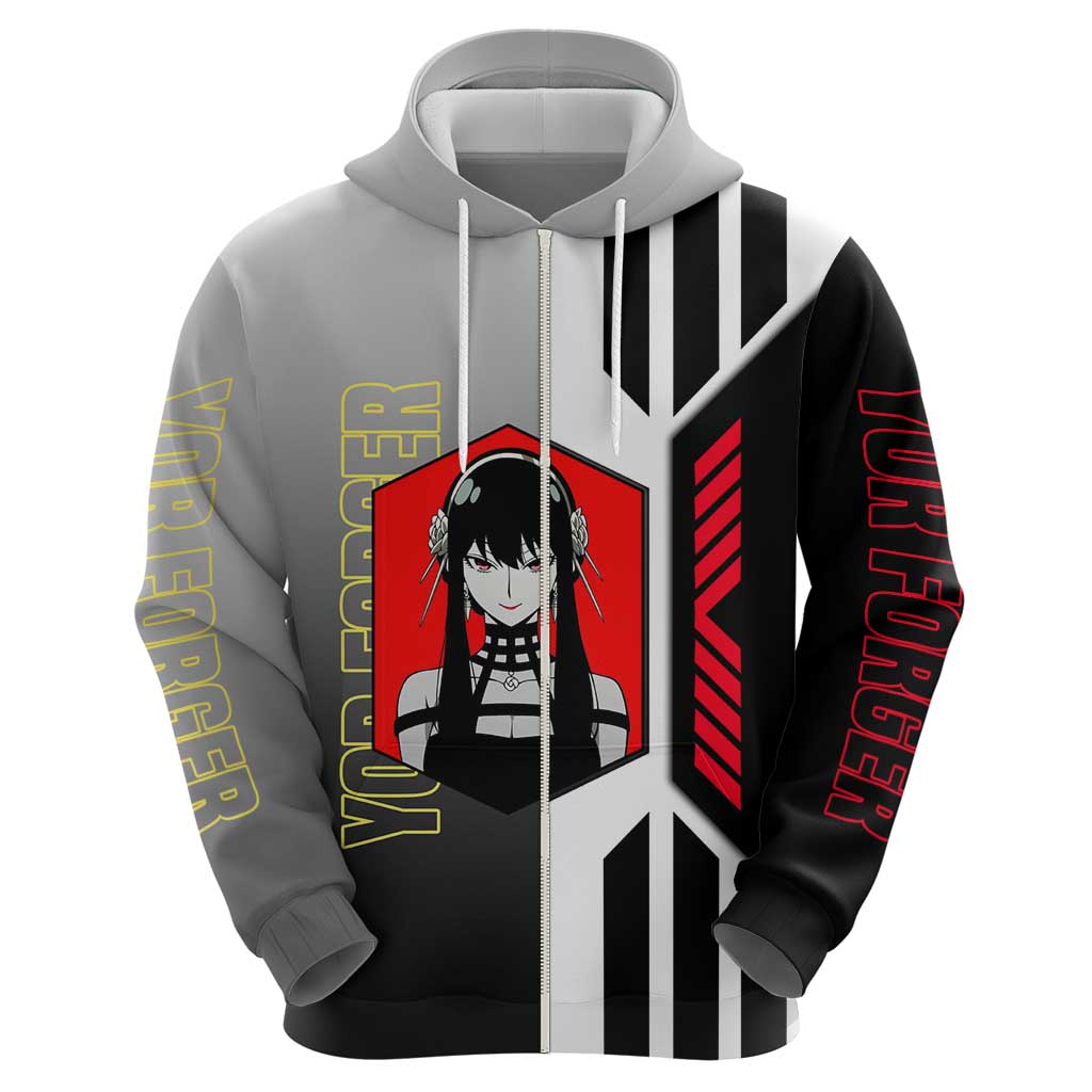 Yor Forger from Spy x Family Zip Hoodie with Cool Posing and Character Design - The Mazicc