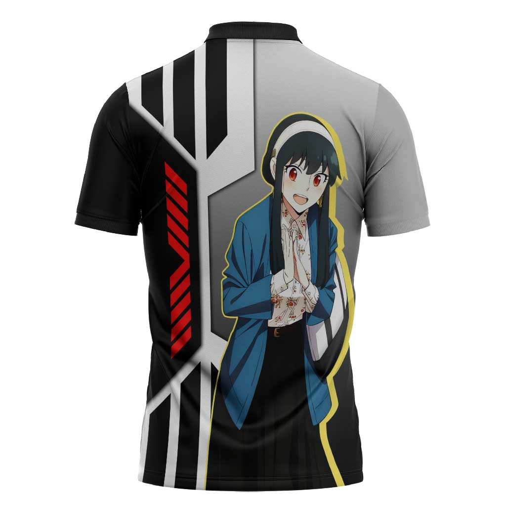 Yor Forger from Spy x Family Zipper Polo Shirt with Cool Posing and Character Design - The Mazicc