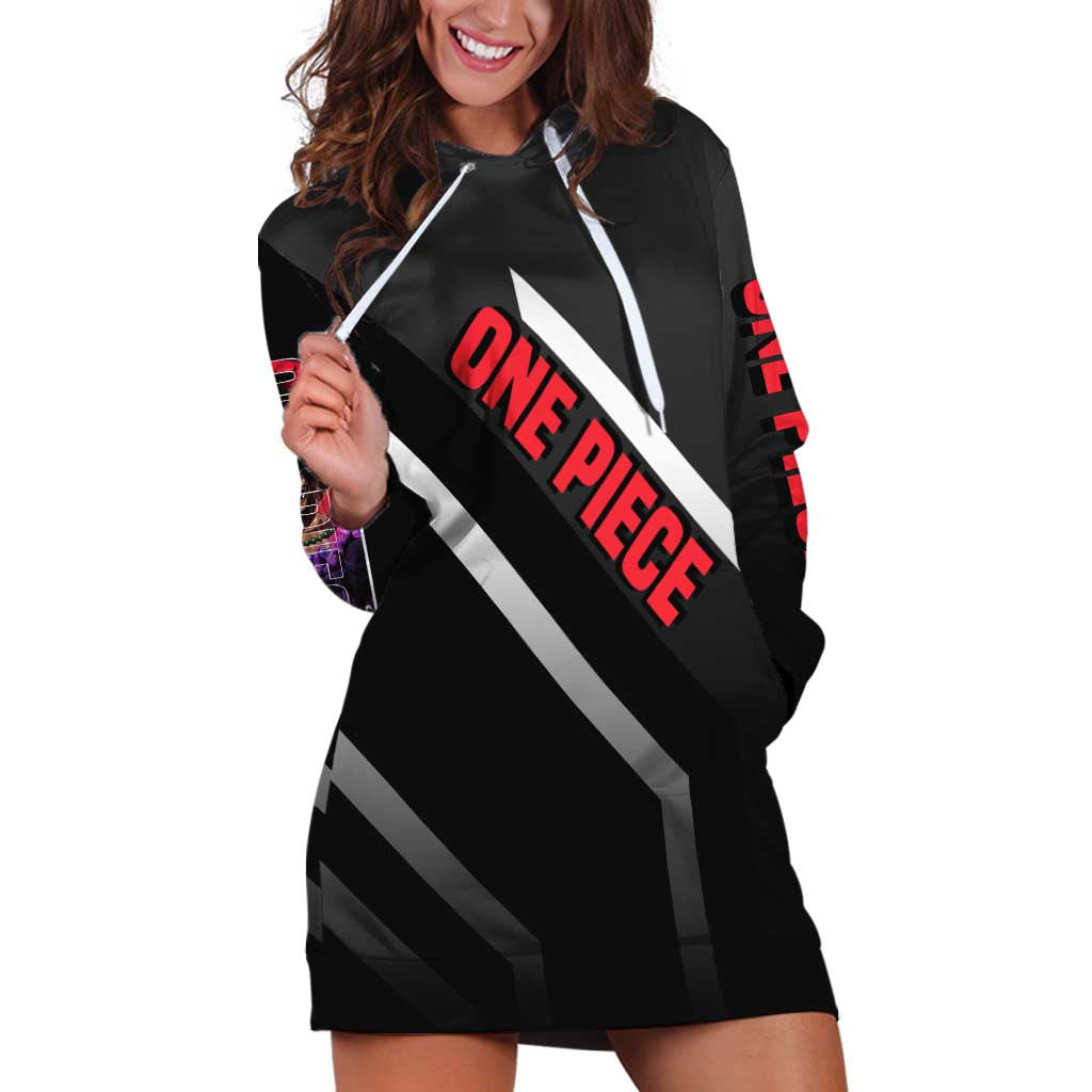 Marshall D. Teach One Piece Hoodie Dress with Blackbeard Pirate Pose and Fierce Design - The Mazicc
