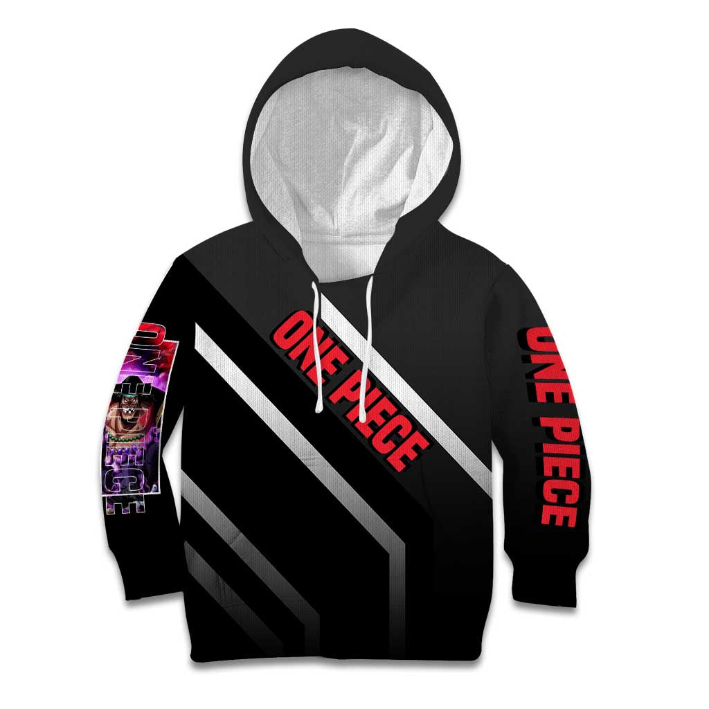 Marshall D. Teach One Piece Kid Hoodie with Blackbeard Pirate Pose and Fierce Design - The Mazicc
