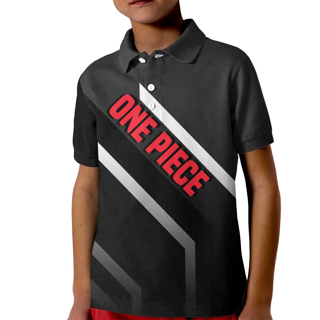 Marshall D. Teach One Piece Kid Polo Shirt with Blackbeard Pirate Pose and Fierce Design - The Mazicc