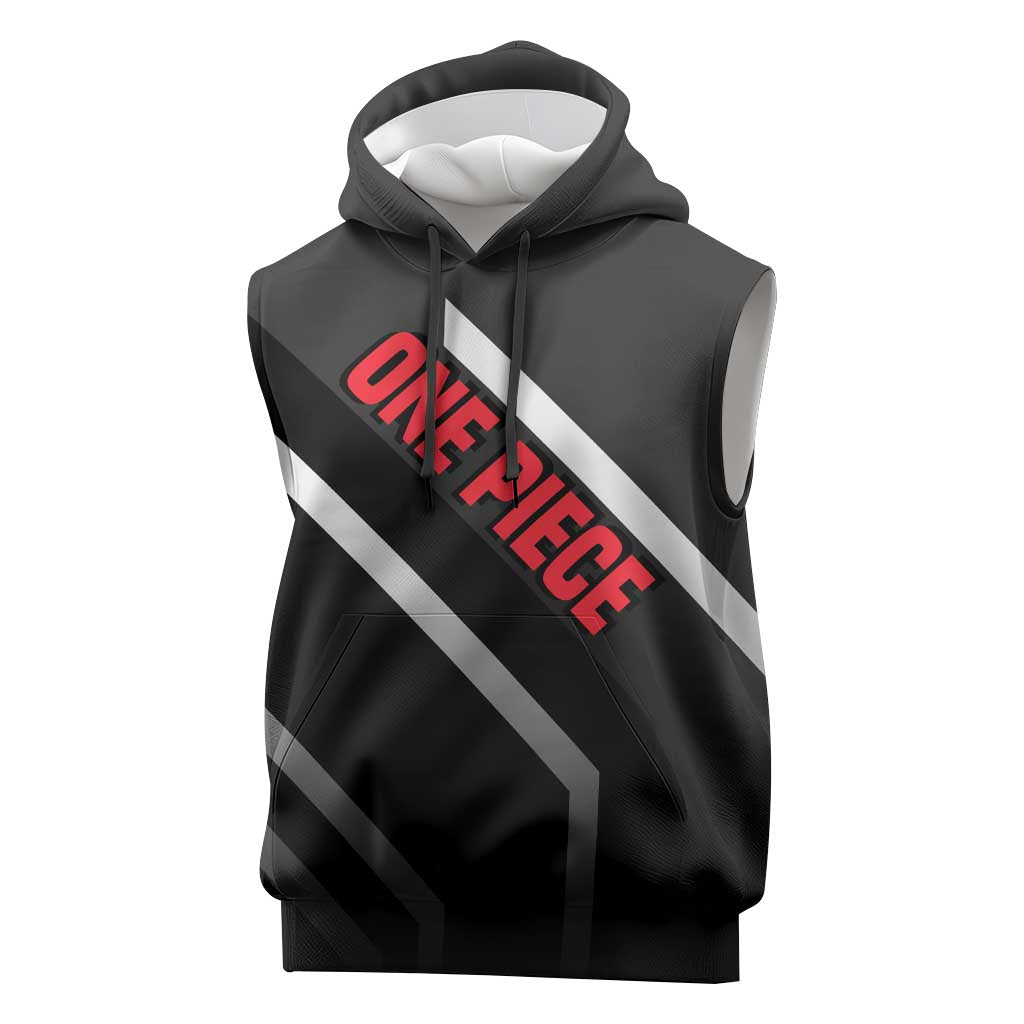 Marshall D. Teach One Piece Sleeveless Hoodie with Blackbeard Pirate Pose and Fierce Design - The Mazicc