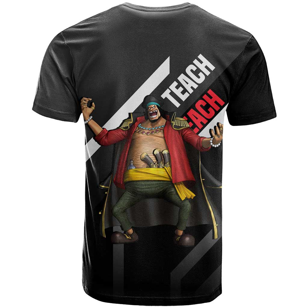 Marshall D. Teach One Piece T Shirt with Blackbeard Pirate Pose and Fierce Design - The Mazicc