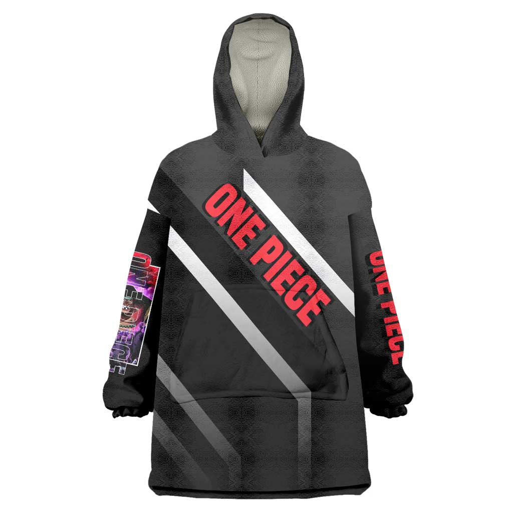 Marshall D. Teach One Piece Wearable Blanket Hoodie with Blackbeard Pirate Pose and Fierce Design - The Mazicc