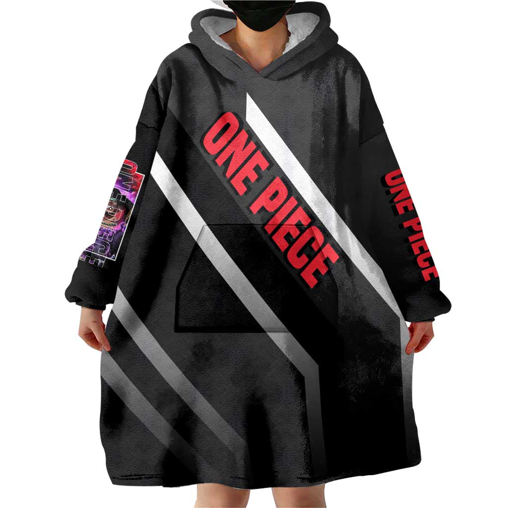 Marshall D. Teach One Piece Wearable Blanket Hoodie with Blackbeard Pirate Pose and Fierce Design - The Mazicc