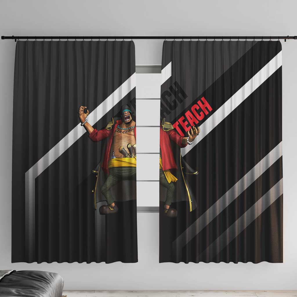 Marshall D. Teach One Piece Window Curtain with Blackbeard Pirate Pose and Fierce Design - The Mazicc