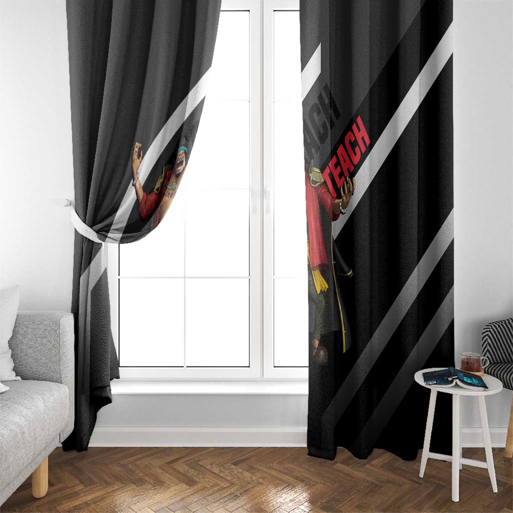 Marshall D. Teach One Piece Window Curtain with Blackbeard Pirate Pose and Fierce Design - The Mazicc