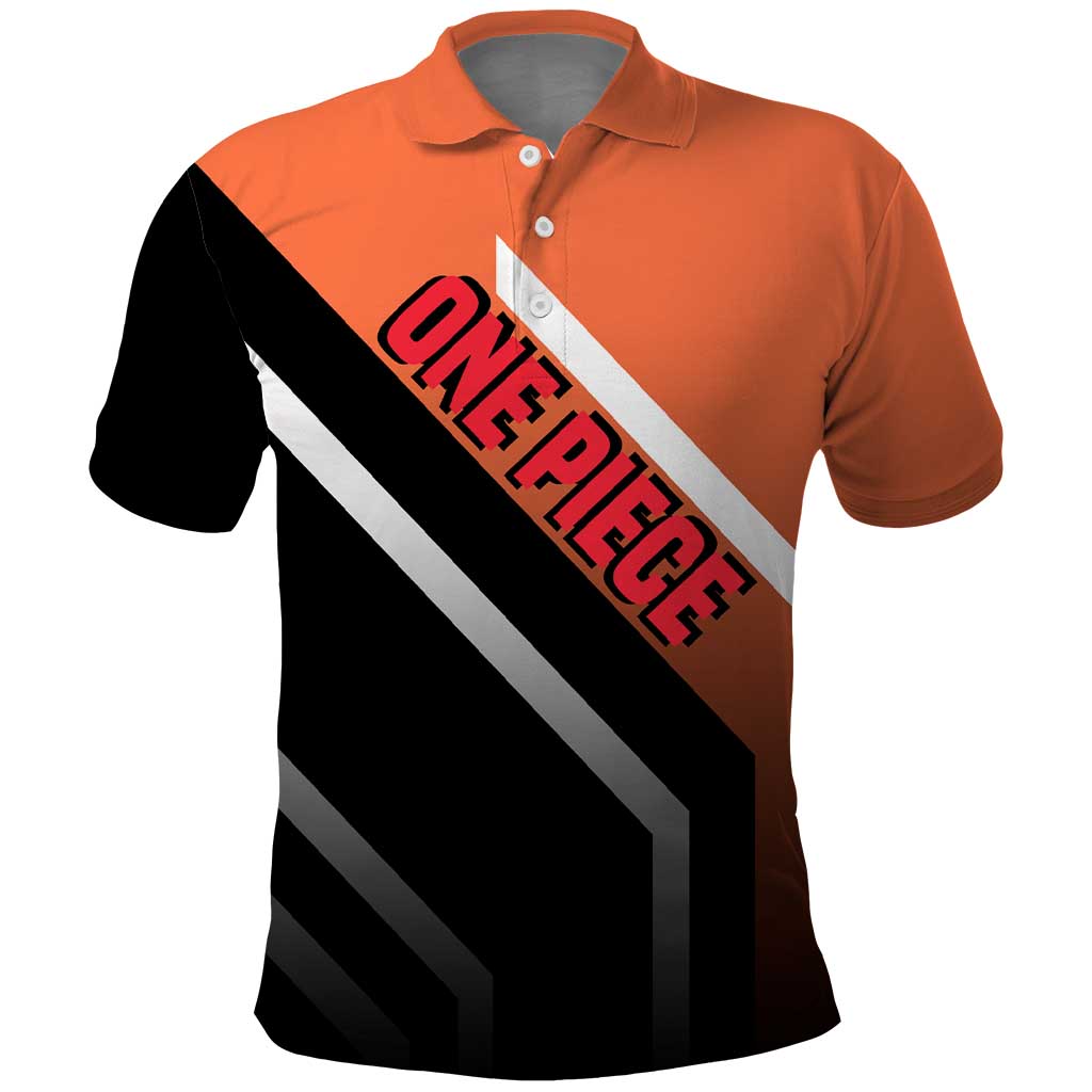 Portgas D. Ace One Piece Polo Shirt with Fire Powers and Bold Action Pose Design - The Mazicc
