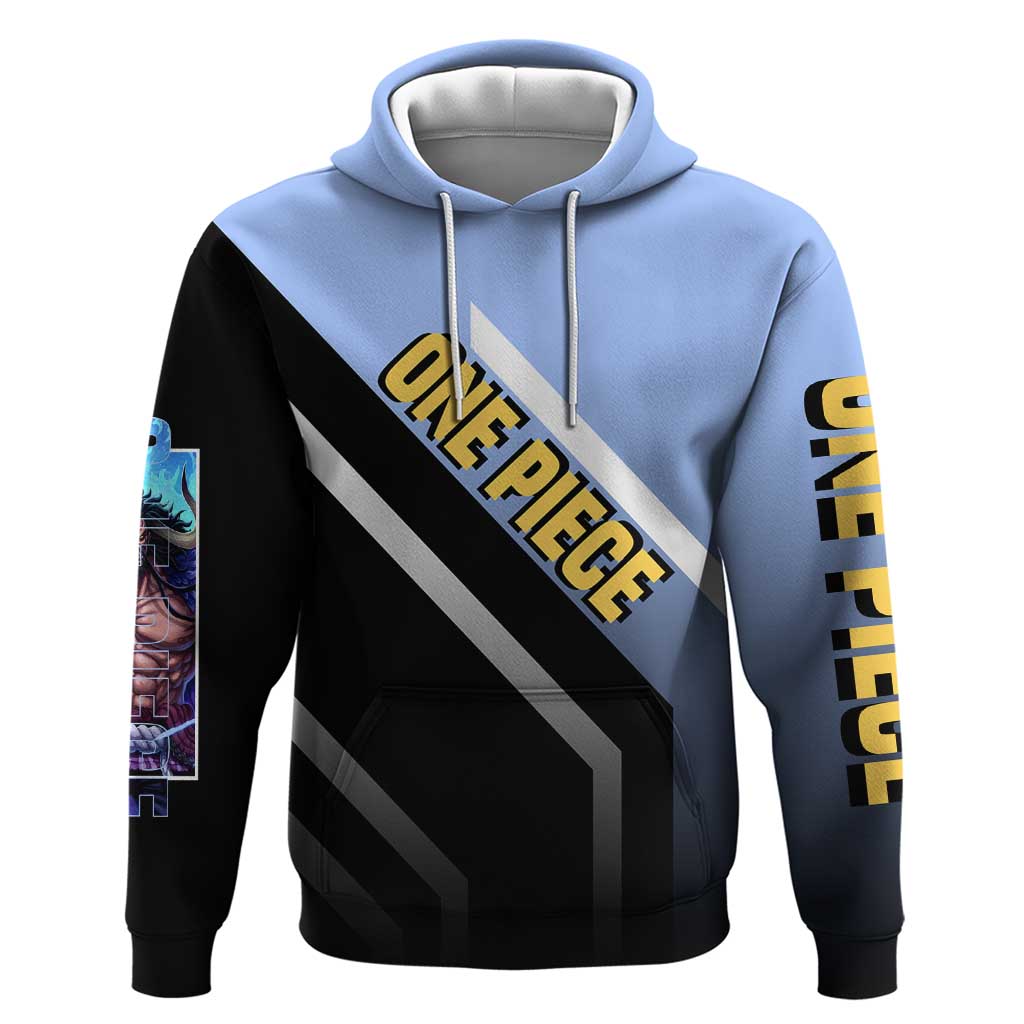 Kaido One Piece Hoodie with Dragon Form and Fierce Battle Pose Design - The Mazicc
