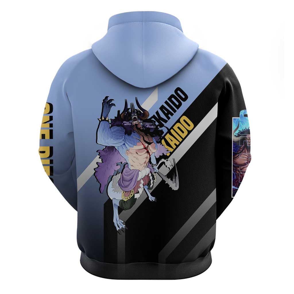 Kaido One Piece Hoodie with Dragon Form and Fierce Battle Pose Design - The Mazicc